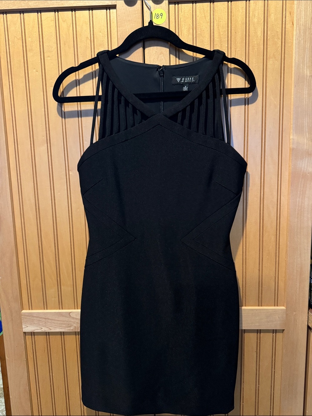 Guess Black Sleeveless Sheath Dress with Strappy Neckline